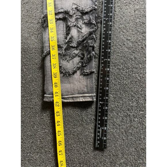 Argonaut Nation Jeans Mens 30x32 Gray Distressed Frayed Slim Fit Streetwear - Picture 9 of 9